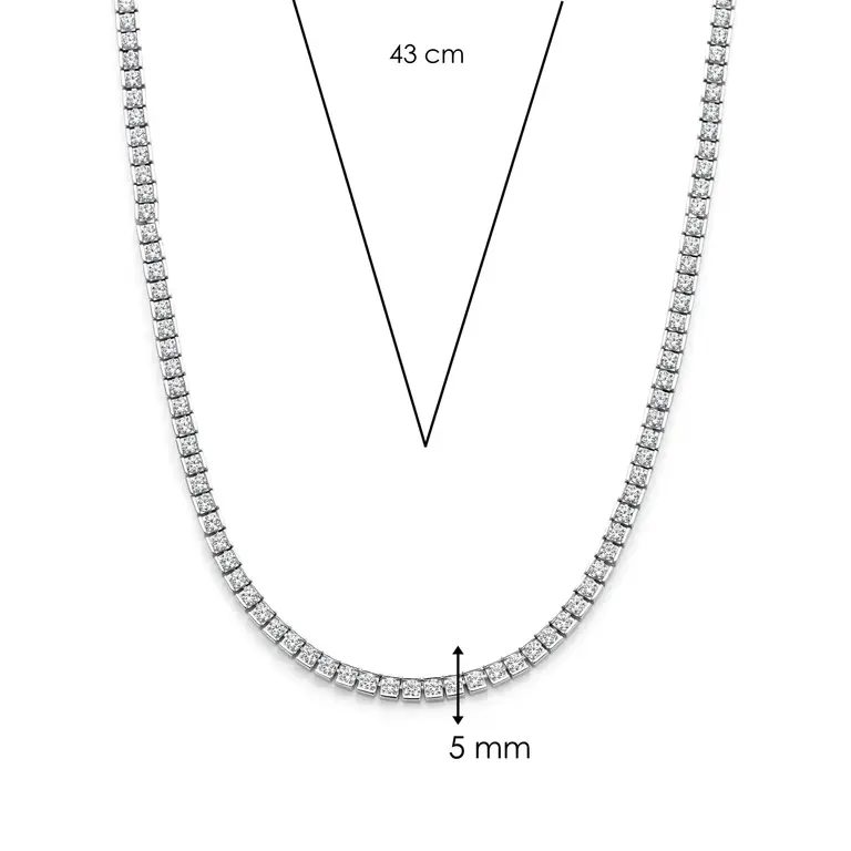 Ti Sento Milano Collier argent tennis 17''