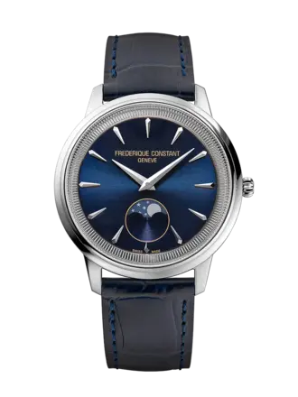 Frederique Constant Montre Classic Moneta lunaire bleu marine