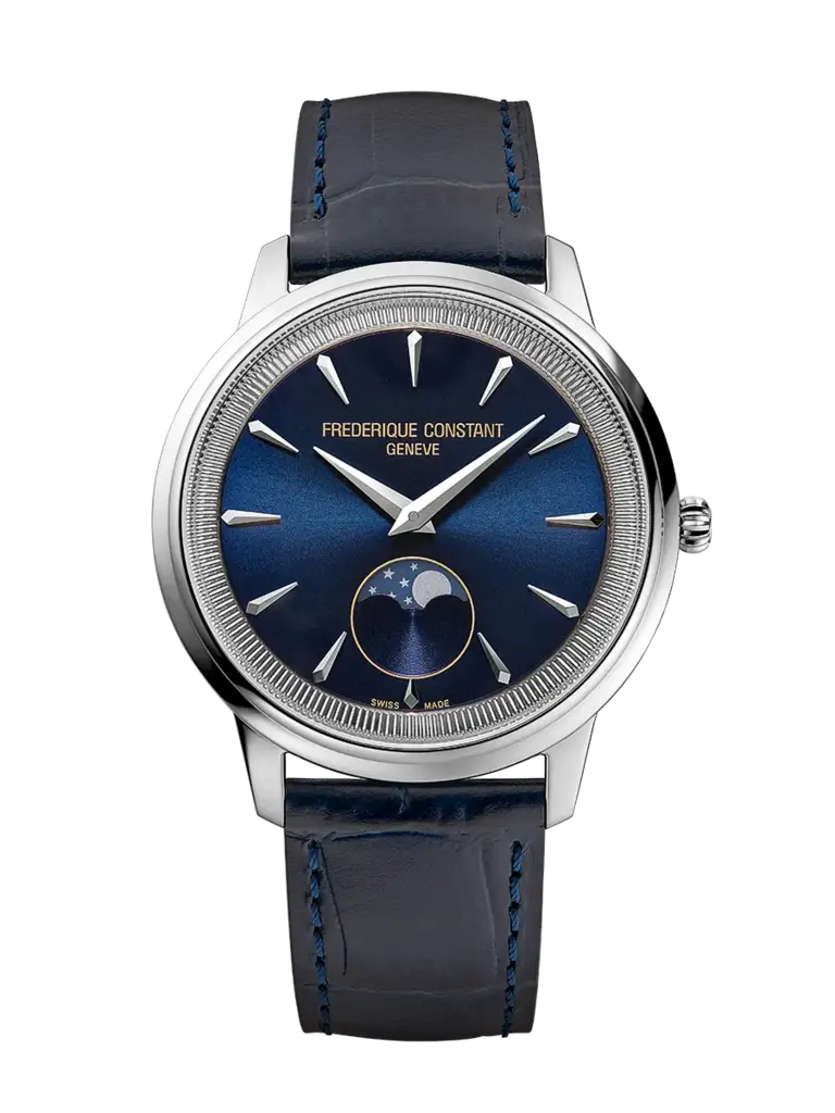 Frederique Constant Montre Classic Moneta lunaire bleu marine
