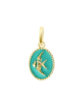 Gigi Clozeau Pendentif 18K Poisson Ange Turquoise