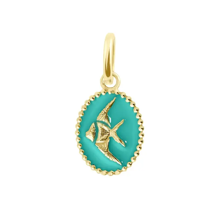 Gigi Clozeau Pendentif 18K Poisson Ange Turquoise