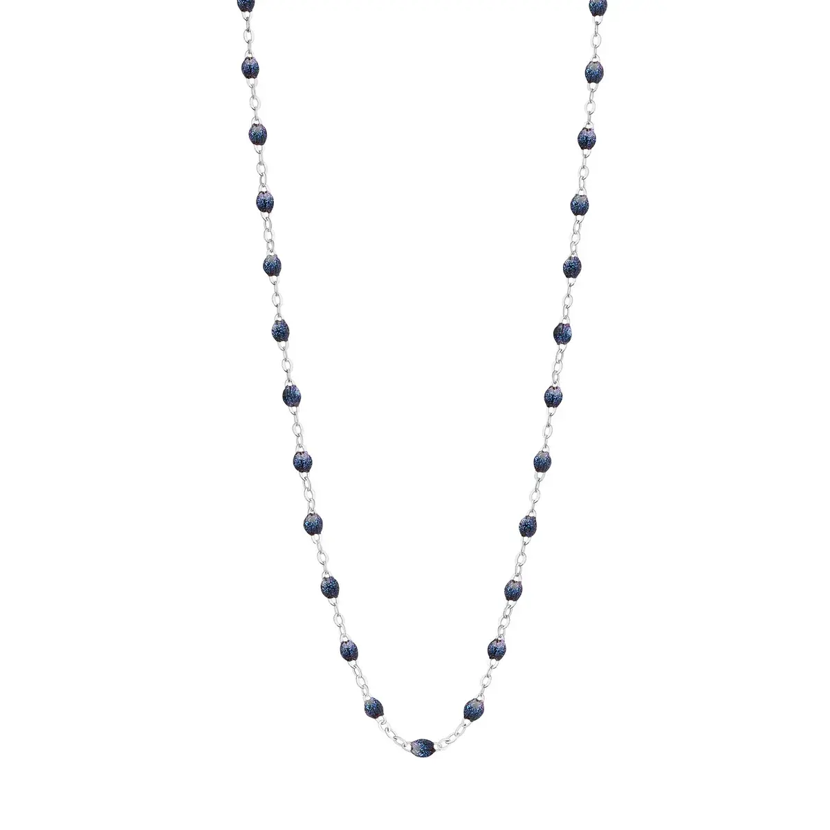 Collier 18KB Résine Bl. Nuit 42 cm