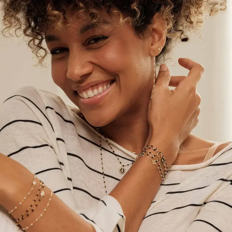 Gigi Clozeau Bracelet 18K Résine Noire 19 cm