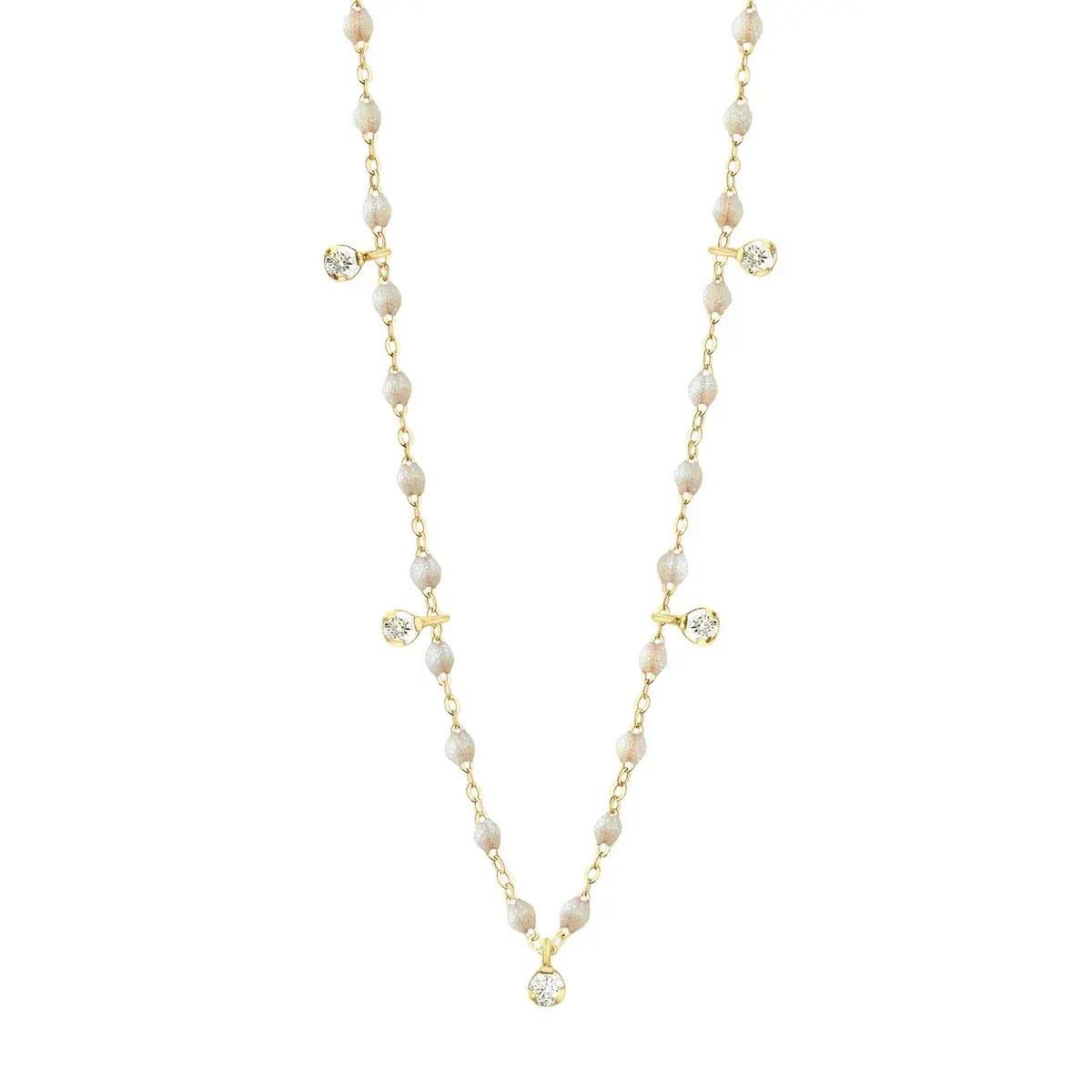 Collier Supreme 18KJ 5 dia 0.30ct Opale 45cm