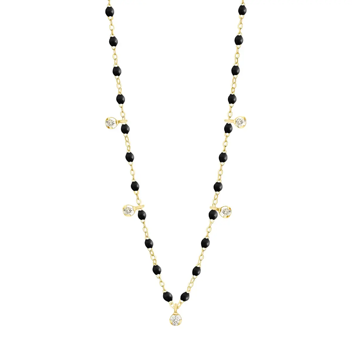 Collier Supreme 18KJ 5 dia 0.30ct Noir 45cm