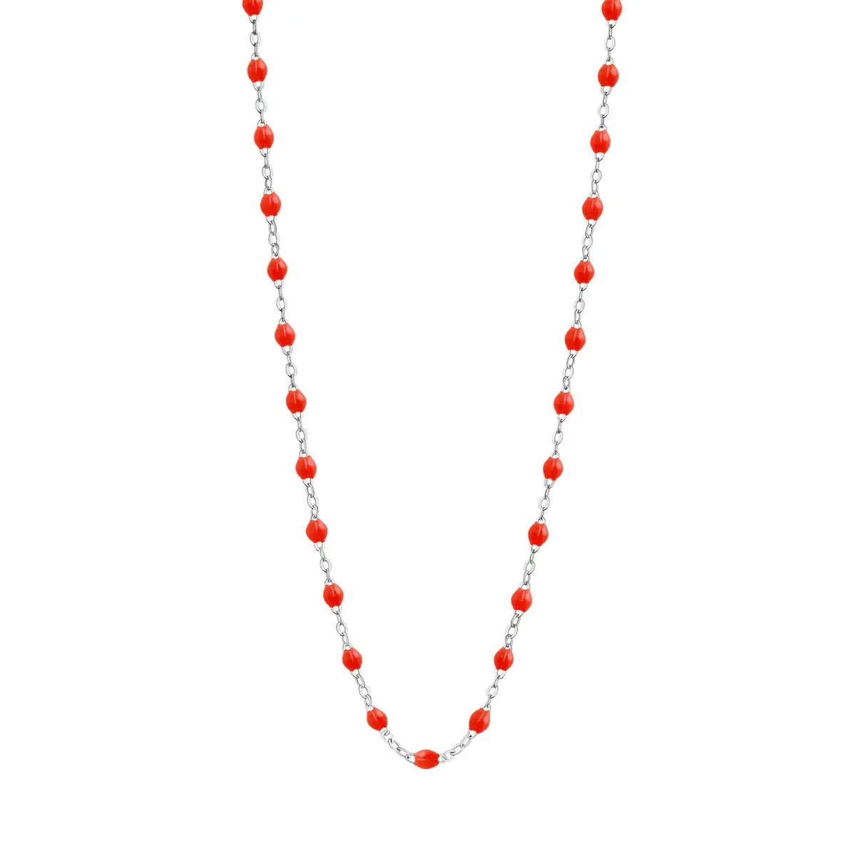 Collier18KB Résine Corail 42 cm