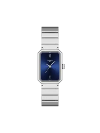 Tissot Montre  Rectangle Acier Fond Bleu