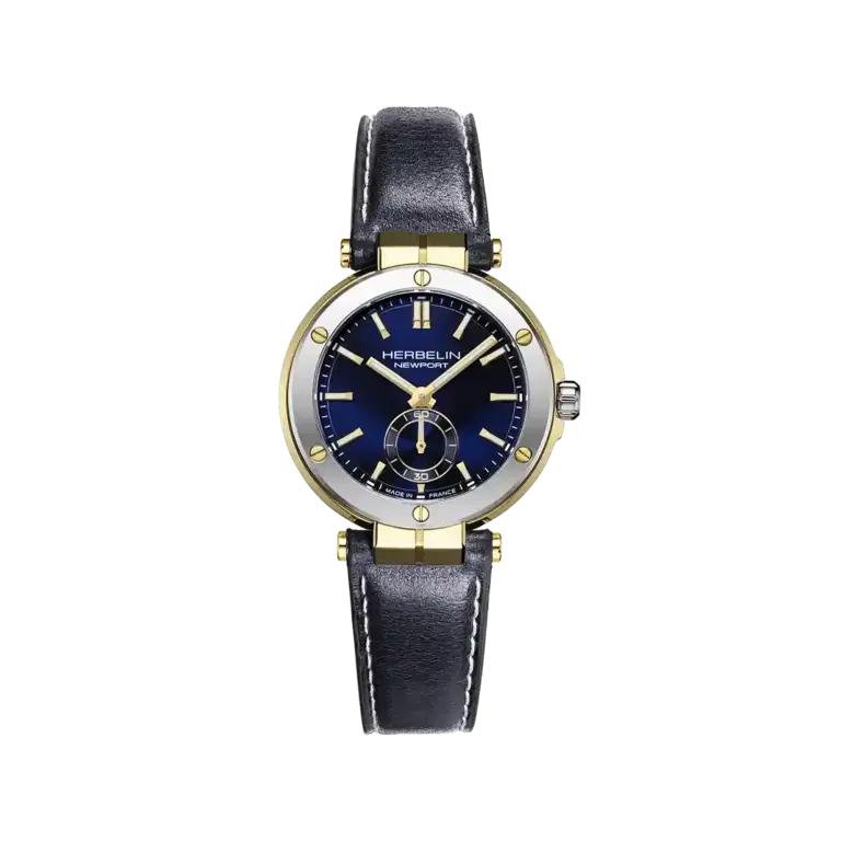 Herbelin Montre Newport Cuir bleu