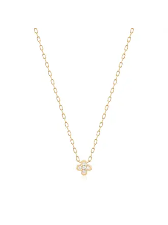 Aurelie Gi CARYS | Collier 14K Trèfle Diamant Laboratoire