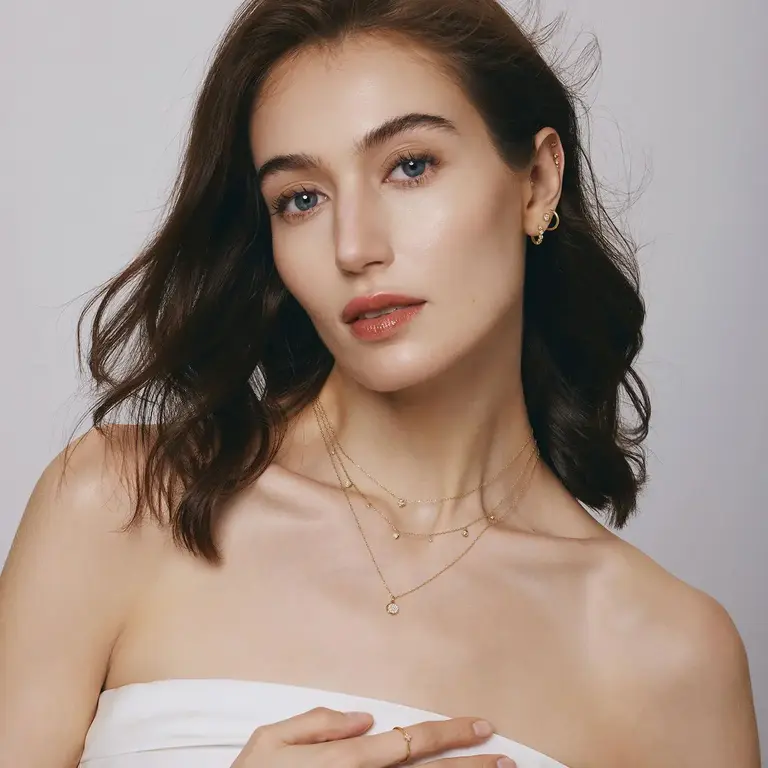 Aurelie Gi CARYS | Collier 14K Trèfle Diamant Laboratoire