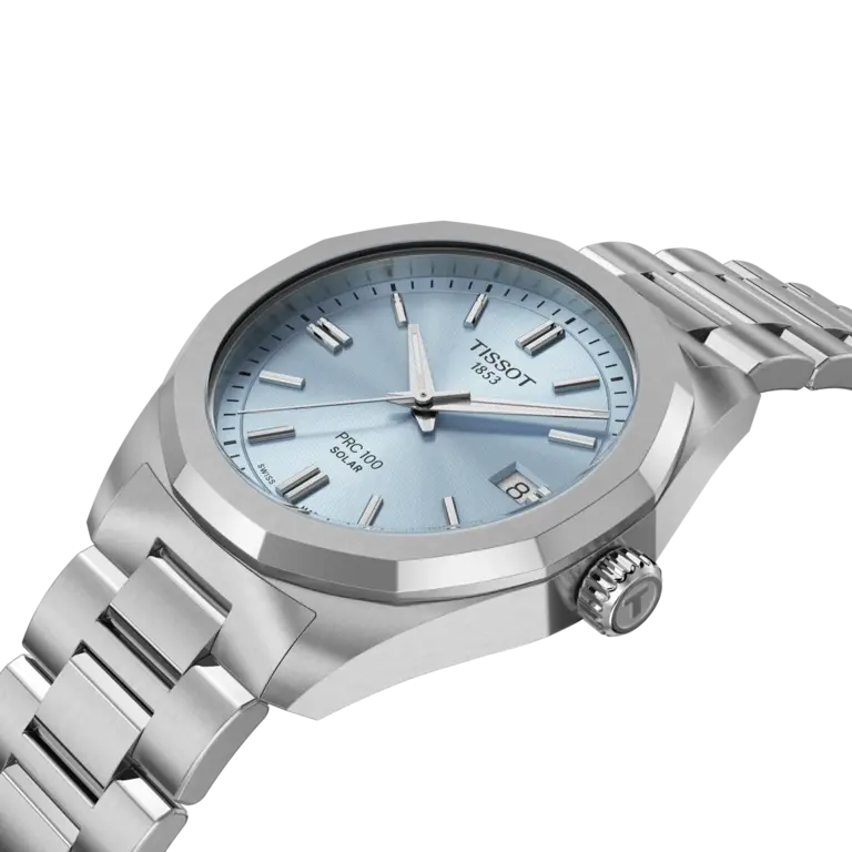 Tissot Montre PRC 100 Solaire Acier Fond Bleu