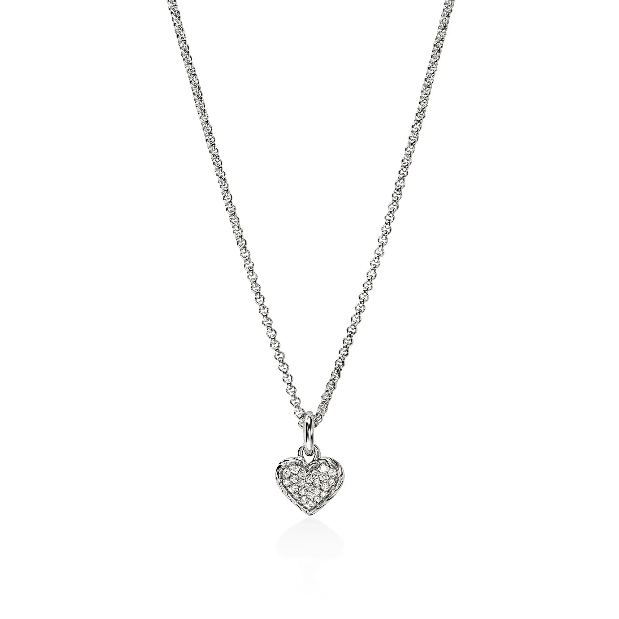 Collier arg Coeur diamant 0.14ct