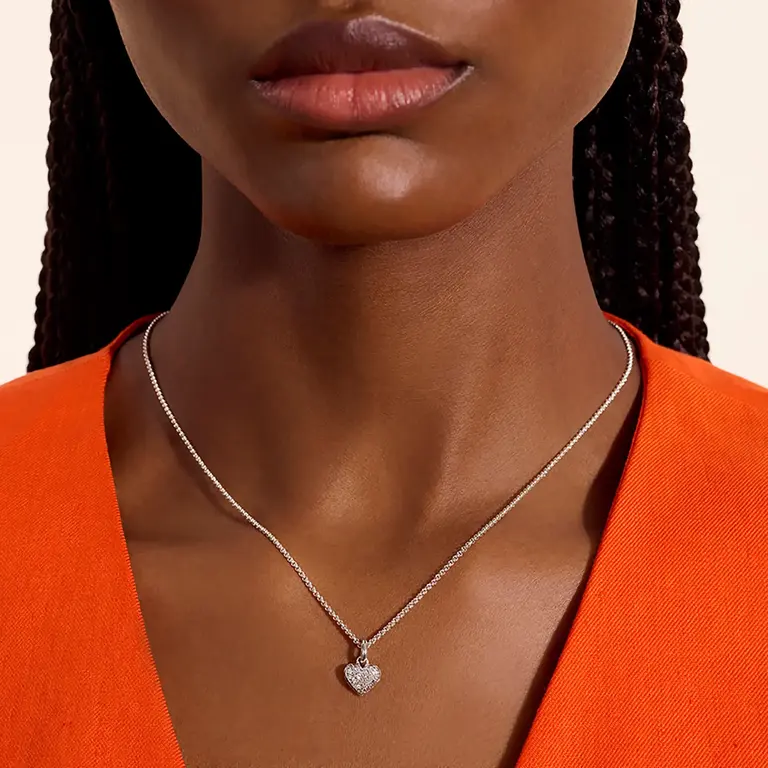 John Hardy Collier argent Coeur diamant 0.14ct