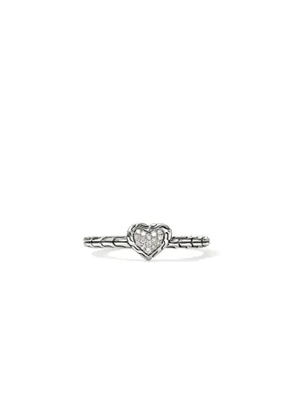 John Hardy Bague argent coeur diamant 0.07ct