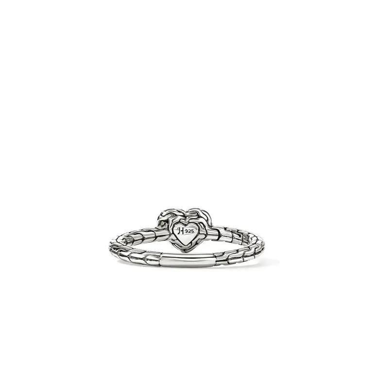 John Hardy Bague argent coeur diamant  0.07ct