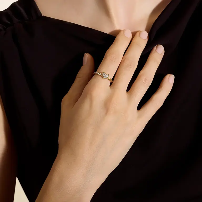 John Hardy Bague 14K Coeur diamant 0.07ct