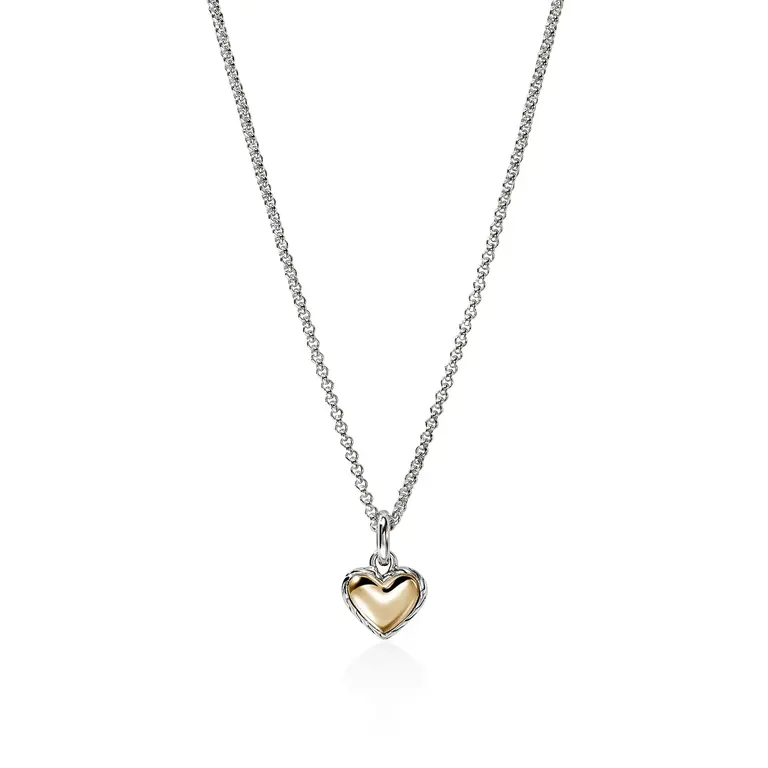 John Hardy Collier Argent Coeur 14K