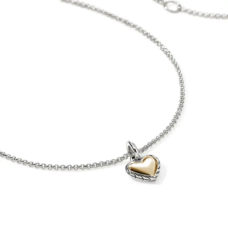 John Hardy Collier Argent Coeur 14K