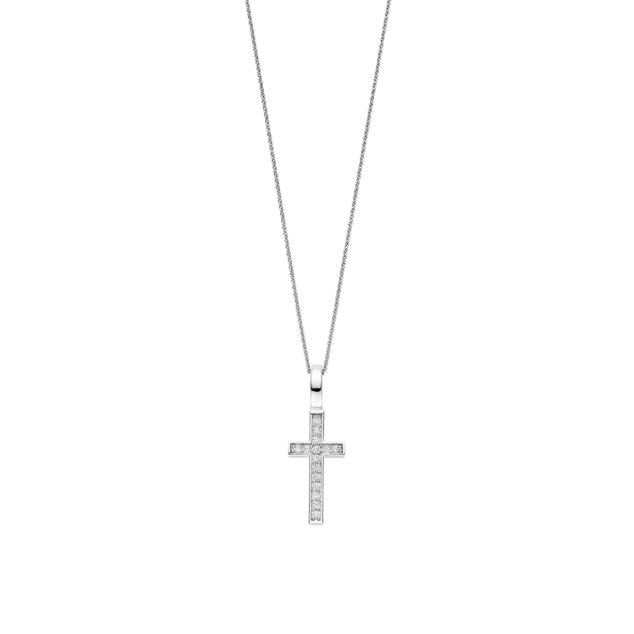 Collier argent croix CZ