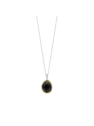 Ti Sento Milano Collier argent 2 tons pierre noir cz
