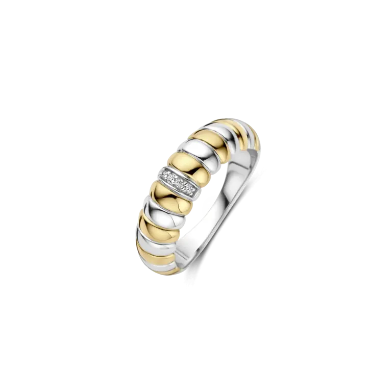 Ti Sento Milano Bague 2 Tons Texturée CZ