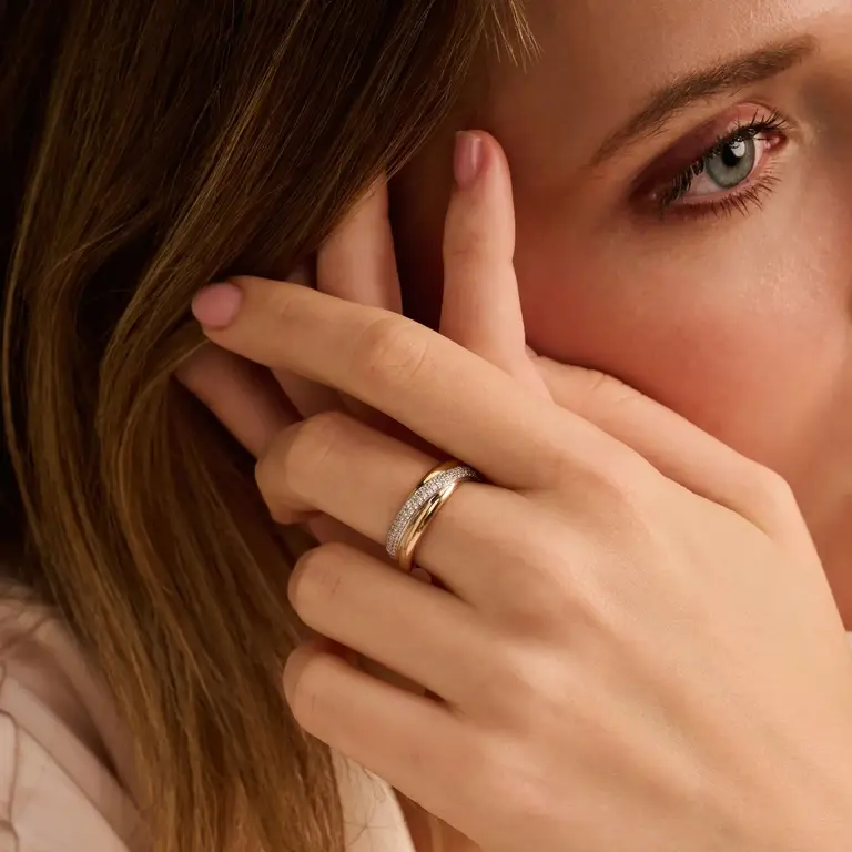 Ti Sento Milano Jonc 3 Tons croisé CZ