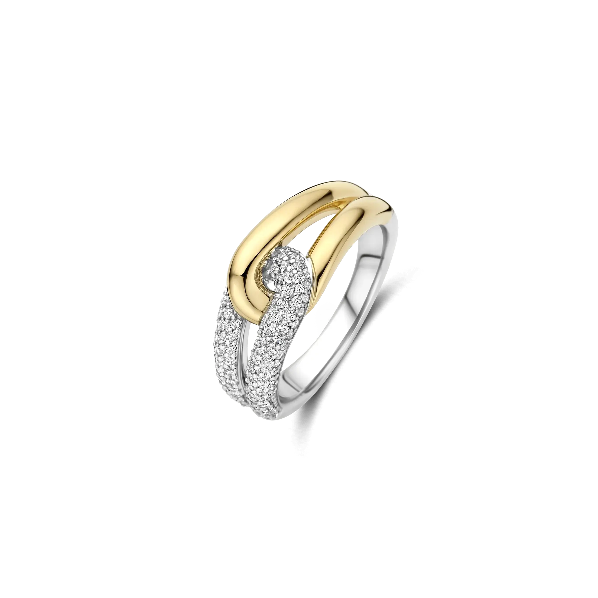 Bague croisée 2T avec cz