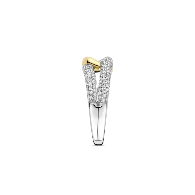 Ti Sento Milano Bague croisée 2 Tons CZ