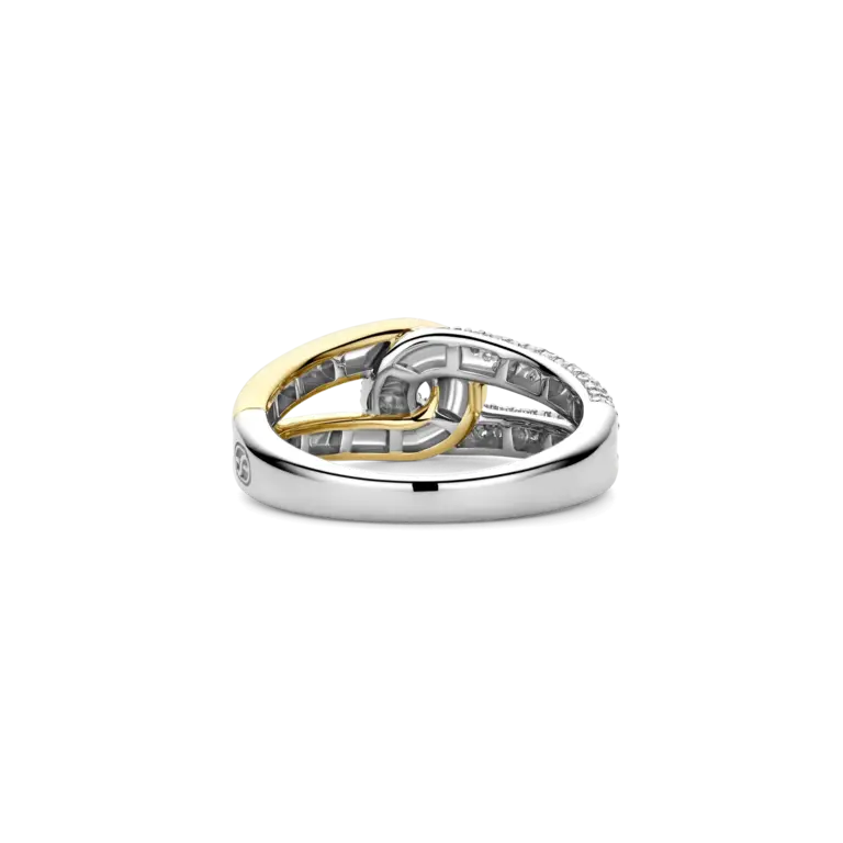 Ti Sento Milano Bague croisée 2 Tons CZ