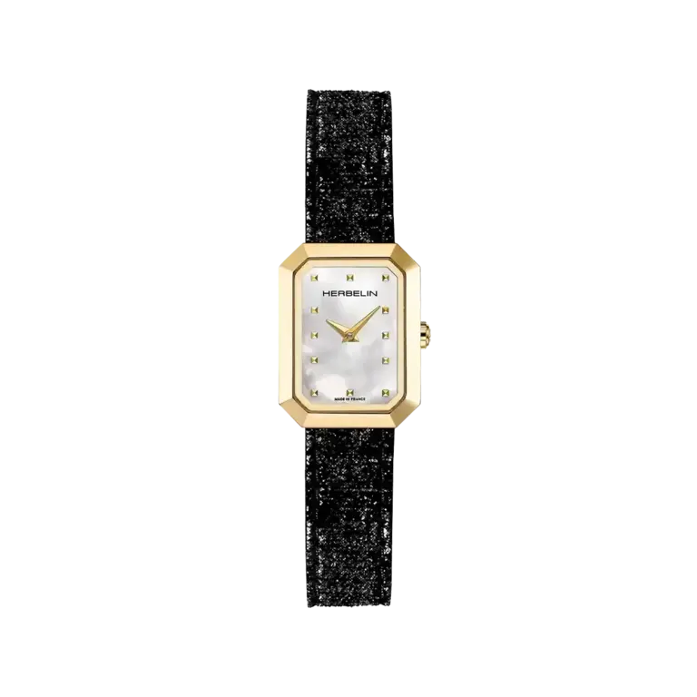 Herbelin Montre Octogone Cuir Noir