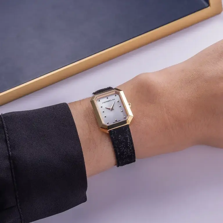 Herbelin Montre Octogone Cuir Noir