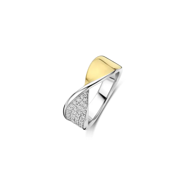 Ti Sento Milano Bague 2 Tons croisée CZ