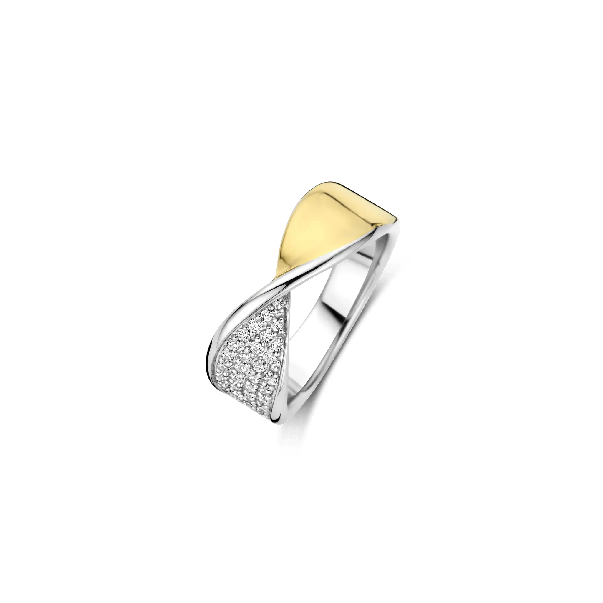 Bague 2T croisée avec cz