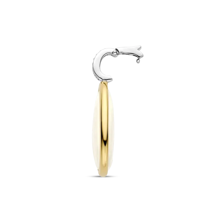 Ti Sento Milano Collier argent plaqué or pierre blanche