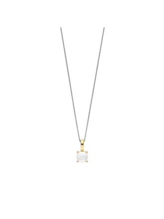 Ti Sento Milano Collier argent plaqué or pierre blanche