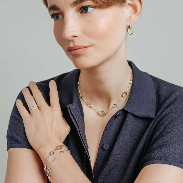 Ti Sento Milano Collier Argent Or CZ