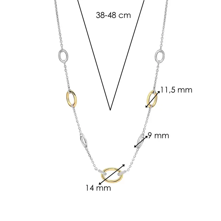 Ti Sento Milano Collier Argent Or CZ