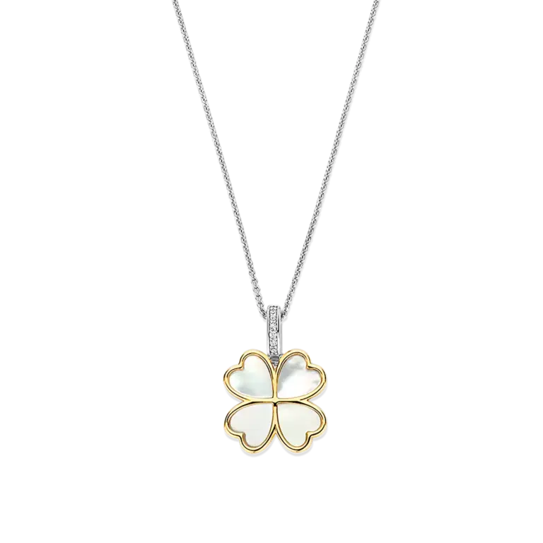 Ti Sento Milano Collier Pendentif Trefle Coeur Or