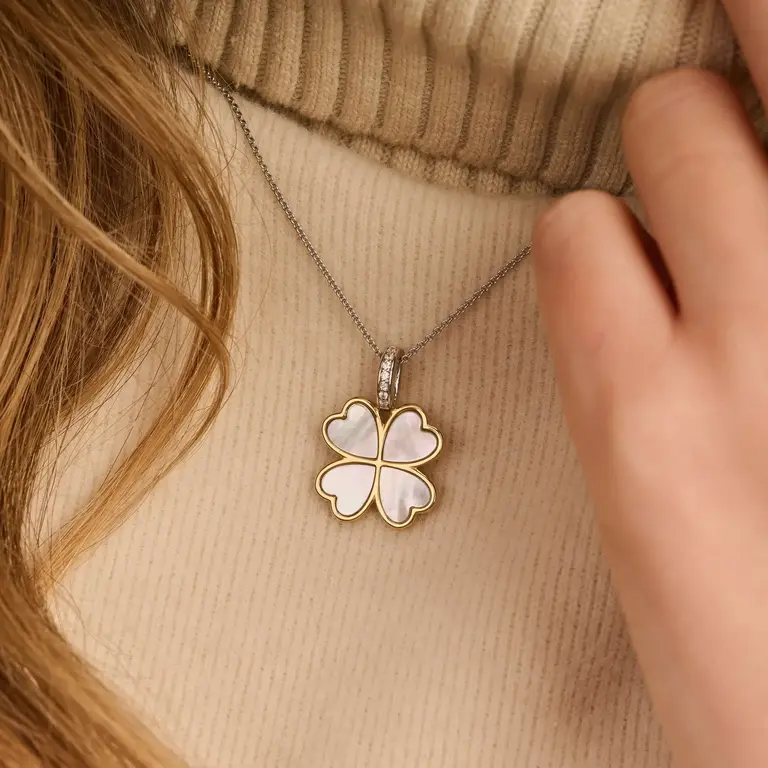Ti Sento Milano Collier Pendentif Trefle Coeur Or