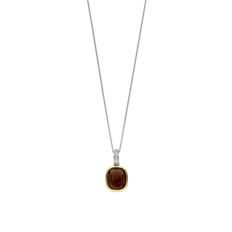Ti Sento Milano Collier argent plaqué Or CZ