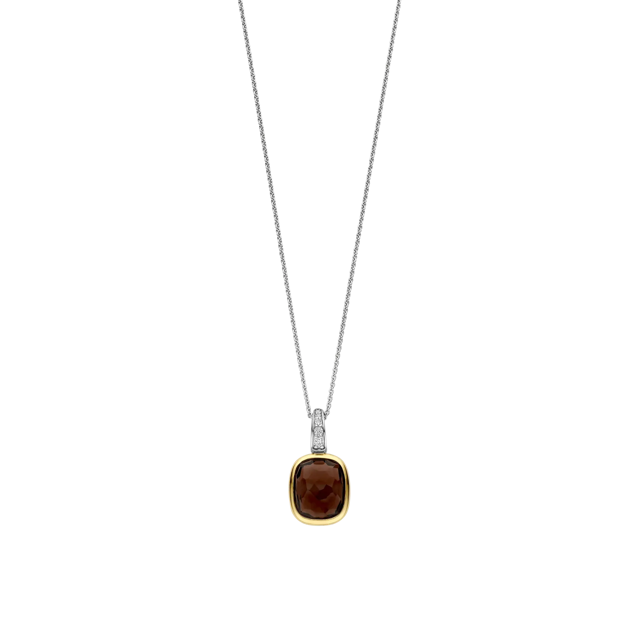 Collier argent plq or cz