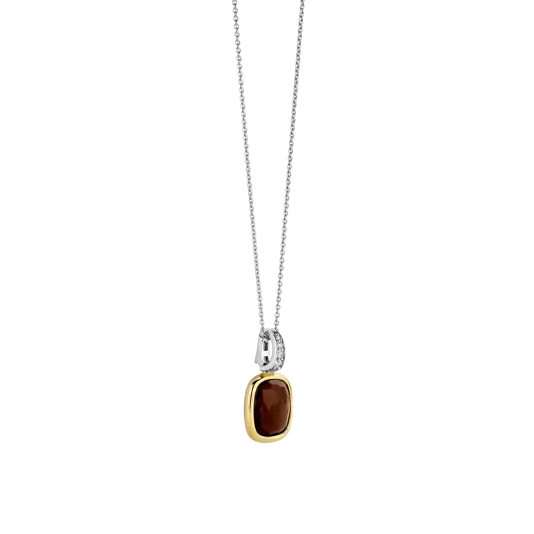 Ti Sento Milano Collier argent plaqué Or CZ