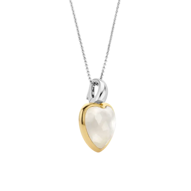 Ti Sento Milano Collier Pendentif Coeur Nacre Perle
