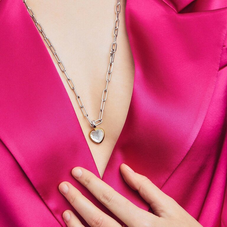 Ti Sento Milano Collier Pendentif Coeur Nacre Perle