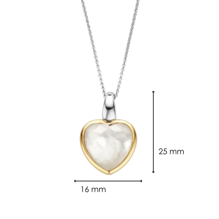Ti Sento Milano Collier Pendentif Coeur Nacre Perle