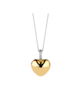 Ti Sento Milano Collier Coeur Argent plaqué Or