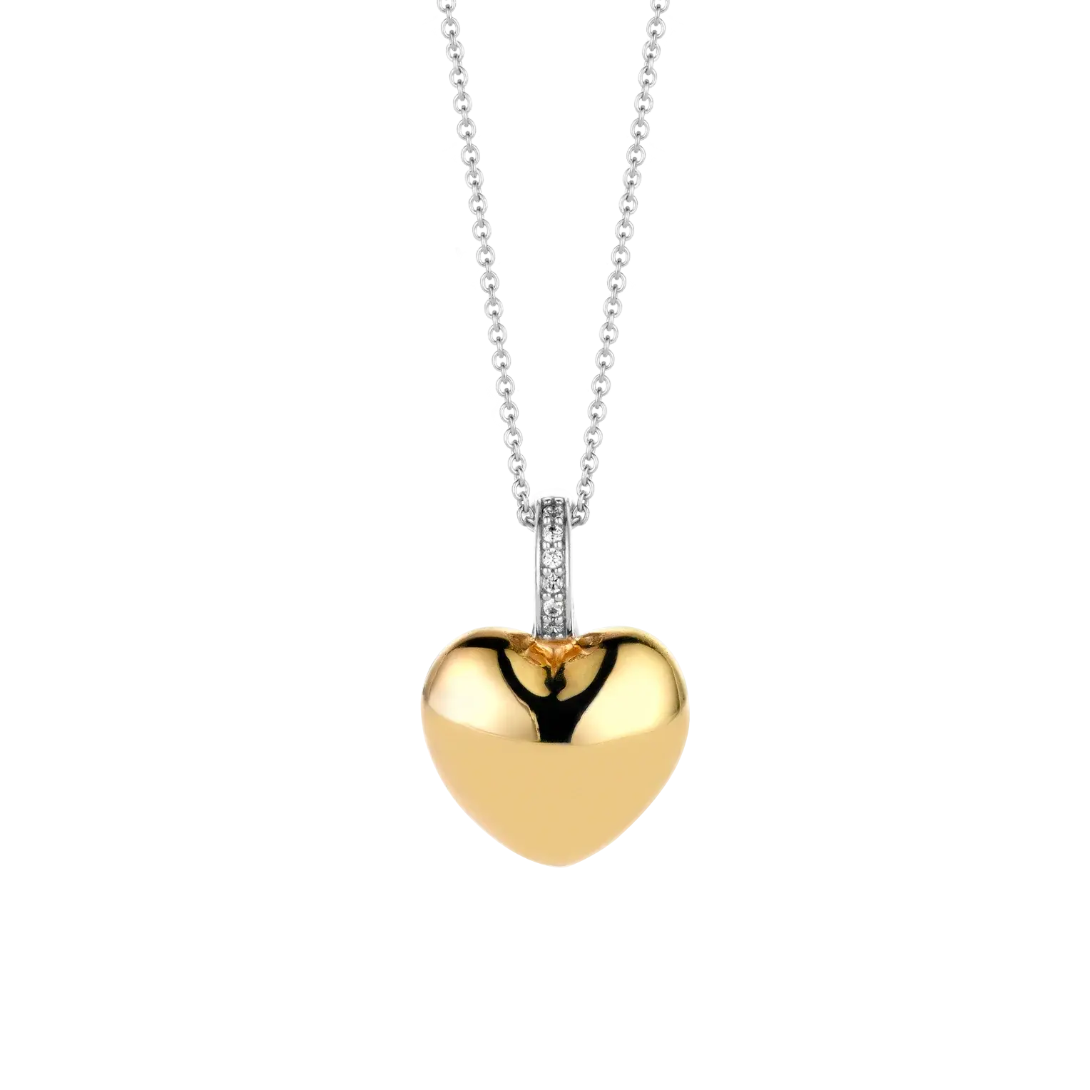 Collier argent plaque or
