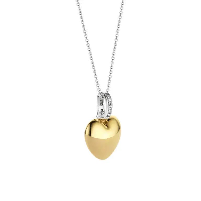 Ti Sento Milano Collier Coeur Argent plaqué Or