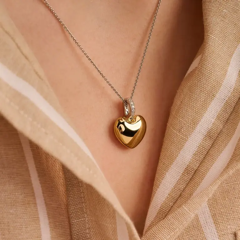 Ti Sento Milano Collier Coeur Argent plaqué Or