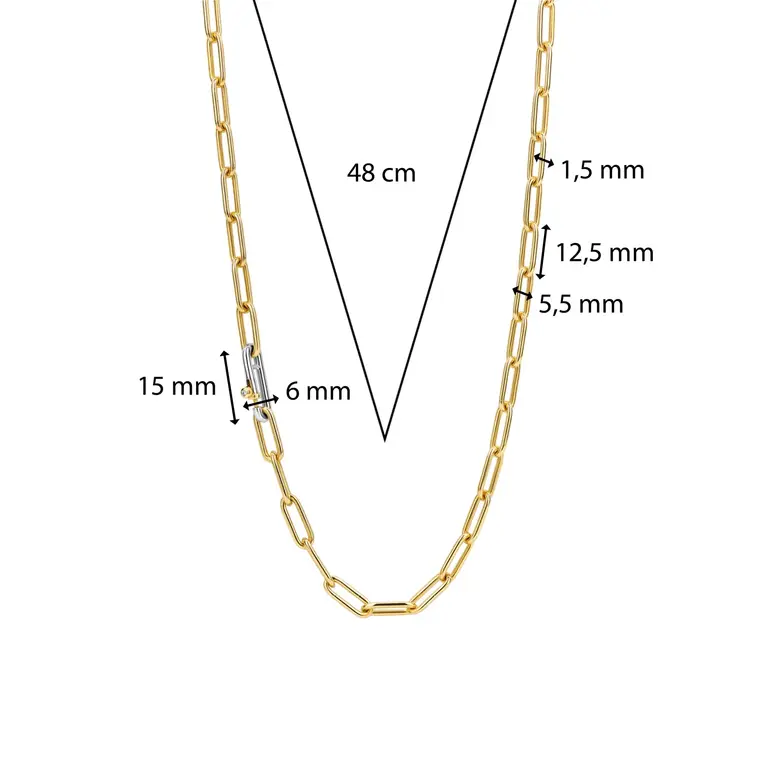 Ti Sento Milano Collier Chaîne Argent Plaqué Or